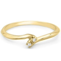 Superjeweler 0.02ct dva Diamond Obećaj prsten u karatu žuto zlato za žene