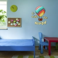 Kućni zidni naljepnica - Idite s vjetrom - slatki topli zrak balon dizajn Šareni simpatični leteći balon