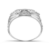 Jewels Sterling Srebrna muški okrugli dijamantski krug Modni prsten CTTW veličine 9