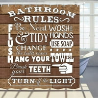 Farmhouse kupaonica pravila za zavjese za tuš na inspirativni citat otisci rustikalne drvene daske smiješne