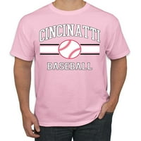 Divlji Bobby City of Cincinnati Baseball Fantasy Fan Sports Muška majica, svijetlo ružičasta, srednja
