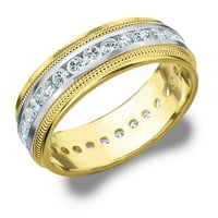 1. Vjenčani bend CTTW Diamond u dva tona zlata, karat dijamantski vječni prsten za njega