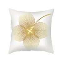Dengmore Golden Listovi bacaju jastuk navlake Velvet flanel kvadratni jastuk za jastuk za kauč