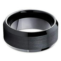 Crni volframov prsten, volfram karbidni prsten, zaručni prsten, jedinstveni vjenčani prsten, muška vjenčanica,