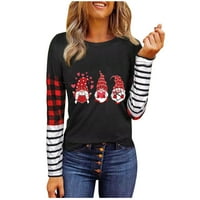 Božićni modni ženski povremeni dugi rukav tiskali dame s vrhovima plus veličine Trendy Fall džemper