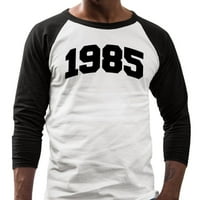 College stil tri četvrtine baseball majica sa rukavima u unise 2x-veliku bijela crna