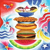 Patriotska ljetna zastava za piknik Dvostrana za vanjsku roštilj na roštilj