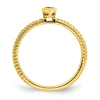 Čvrsti 14K žuti zlatni markizni okvir Simulirani safirni prsten
