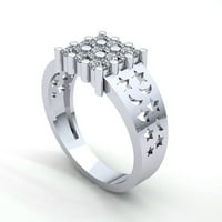 Originalna 0,1CT okrugla rez Dijamantna muška ženska godišnjica Angažman prsten od punog 14k ruža, bijela
