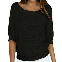 Ženski orezni rukav na vrhu vrhova Plus size Solid pulover u boji Trendi labavi ležerni džemper