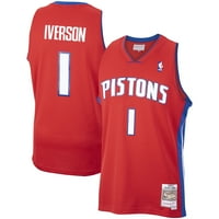 Muški Mitchell & Ness Allen Iverson Red Detroit Pistons Classics Swingman Jersey