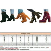 Daeful Womens Block Heels Bootie High Heel Boots čipke udružene čizme za gležnjeve ured Ležerne prilike
