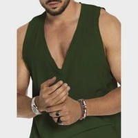 Mens prsluk bez rukava vrhovi majica Sportska teretana Fitness Bodybuilding Bluza Army Green XL