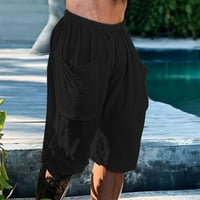 Muški kratke hlače Ljeto u boji Casual Hramovi Labavi elastični džepovi struka pamučne platnene pantalone