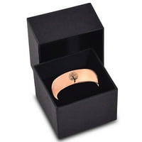 Tungsten cvjeta priroda stablo band prsten za muškarce žene udobnost FIT 18K Rose Gold Dome Polirano