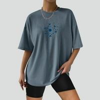Ljetni vrhovi za žene predimenzionirani dečki stil majčin dan bejzbol uzorak Ležerne majica sa slobodnim