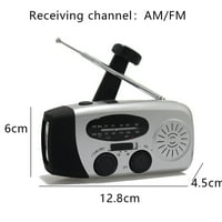 Hitni ručni radio sa LED svjetiljkom za hitne slučajeve, AM FM prijenosni vremenski radio telefon, napajanje