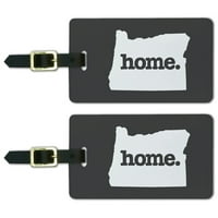 Grafika i više Oregon ili Home State kofer prtljage ID oznake set - čvrsta tamno siva siva