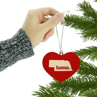 Nebraska ne kućni državni čvrsti crveno zvanično licencirano srce vole drvsko božićno stablo odmor ukras