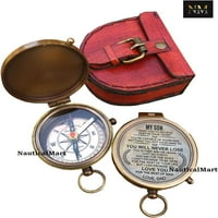 Personalizirani mesing kompas mog sina, gravizirani ljubavni tata kompas, otac do sina kompas Nautički