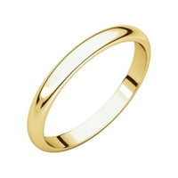 14K žuto zlato pola okrugle prstenaste prsten 9 9. Nakit pokloni za žene - 2. grama