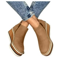 FVWitlyh čizme za gležnjeve za žene Glitter čizme Ženske čizme patentne patentne boje platforme Wedge