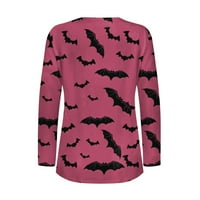 Sksloeeeeeeeeeeeel Halloween majice za žene bundeve Cat Bat dugme TUNIC Ljetni vrhovi Dressy casual