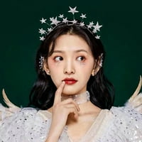 Juliy Korean Stil Shining Neklizne djevojke Traka za glavu Slatka Rhinestone Star Bridal Crown Oprema