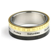 Prsten od nehrđajućeg čelika za muškarce Žene Kalendar Romani Broine BAND Spinner prstenovi za anksioznost