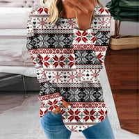 Ženski okrugli vrat modni casual dugih rukava božićne košulje dukserice na vrhu bluza hot6sl44866989