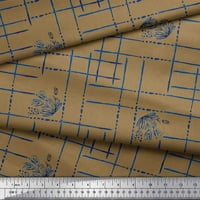 Soimoi Brown Poly Georgette Tkaninski listovi i geometrijska tiskana tkanina sa širokim dvorištem