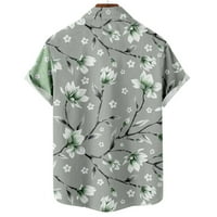 Muške havajske majice plus veličina tropskog printa modnog patchwork gumba niz džep s kratkim rukavima