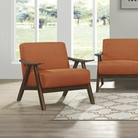 Moderna kućna namještaja narančasta tapecirana tapacirana stolica za akcent natrag i sjedalo orah Cijeni