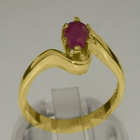 Britanci napravio 14k žuto zlatni prsten sa prirodnim rubinskim ženskim obljetnicama - Opcije veličine