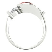 3. CT sjajan okrugli rez prozirni simulirani dijamant 18k bijelo zlato Trobotan prsten sz 6.25