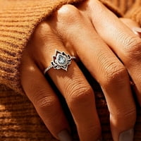 Prstenje za žene s Anemone prsten ženski repni prsten ružičasti s cirkonskim prstenom, poklon za angažman,