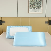 Pomaknite se preko plavih satenskih jastučnika, nebeski plavi svileni mikrofiber jastuk sa elastičnim