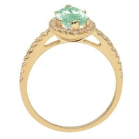 2.38ct Marquise Cut zeleni simulirani dijamant 14k žuti zlatni godišnjica Angažovanje halo prstena veličine