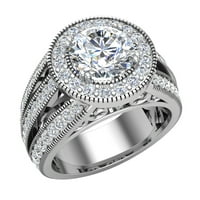 Zaručni prsten pravi naglašen dijamantski prsten 18k bijelo zlato 2. ct tw