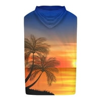 Džepne majice bez rukava za muškarce Smjerni rezervoar za sunčanje Top 3D negirajući zalazak sunca Ispis