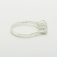 9k bijeli zlatni sintetički kubni cirkonijski ženski godišnjički prsten - veličine 8,75