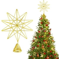 Geujoy Glitter Gold Star Christmas TEXPER BOŽIĆ SPORKPNO METALNI ŽIVO ZVEZNI DRYPER ONNAment