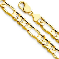 Čvrsta 14k žuto zlato FIGARO ogrlica sa konkavnim lancem sa