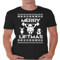 Neugodni stilovi Veri dizalice za božićne majice za muškarce Funny Santa Majica Gym Work Thight Božićni