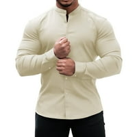 Muški T majice s tankim fit-ulovnim ovratnikom dugim i kratkim rukavima L dolje