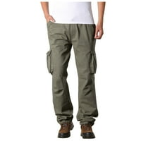 Yuwull muške teretne hlače Muške pune casual više džepova na otvorenom ravno tipovi fitness hlače, pantalone