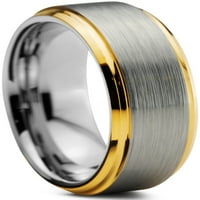 Šarmantni nakit Tungsten Vjenčani prsten za muškarce Žene Udobnost FIT 18K žuta pozlaćena ivica od četkice