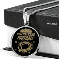 New Orleans Football FootPofer Sportski krug Ogrlica od nehrđajućeg čelika ili 18K zlato 18-22