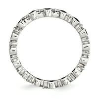 Le & Lu Sterling Silver Sjajljiv izrazi Polirani crni bijeli dijamantski prsten LAL11761