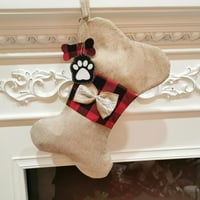 Božićni ljubimci Dog Mač Cat Veliki PLAJNI BURLAP Xmas Čarape za ukrase drveća, kamin Viseći čarape ukrasi vrećice za poklon